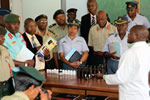 Participants and staff members from the Zimbabwe National Defence College Course 4 during a visit to the Harare Institute of Technology’s